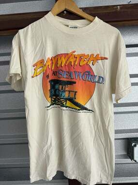 Vintage 1995 Baywatch at SeaWorld T-Shirt, Tultex, Size Medium